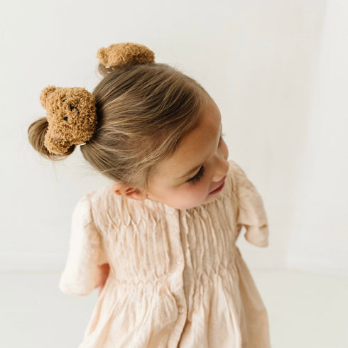 2pk-novelty-clips-teddy-oak Baby Bling Bows clips headbands - Sophia's Style-
